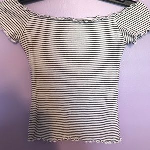 Striped off the shoulder top